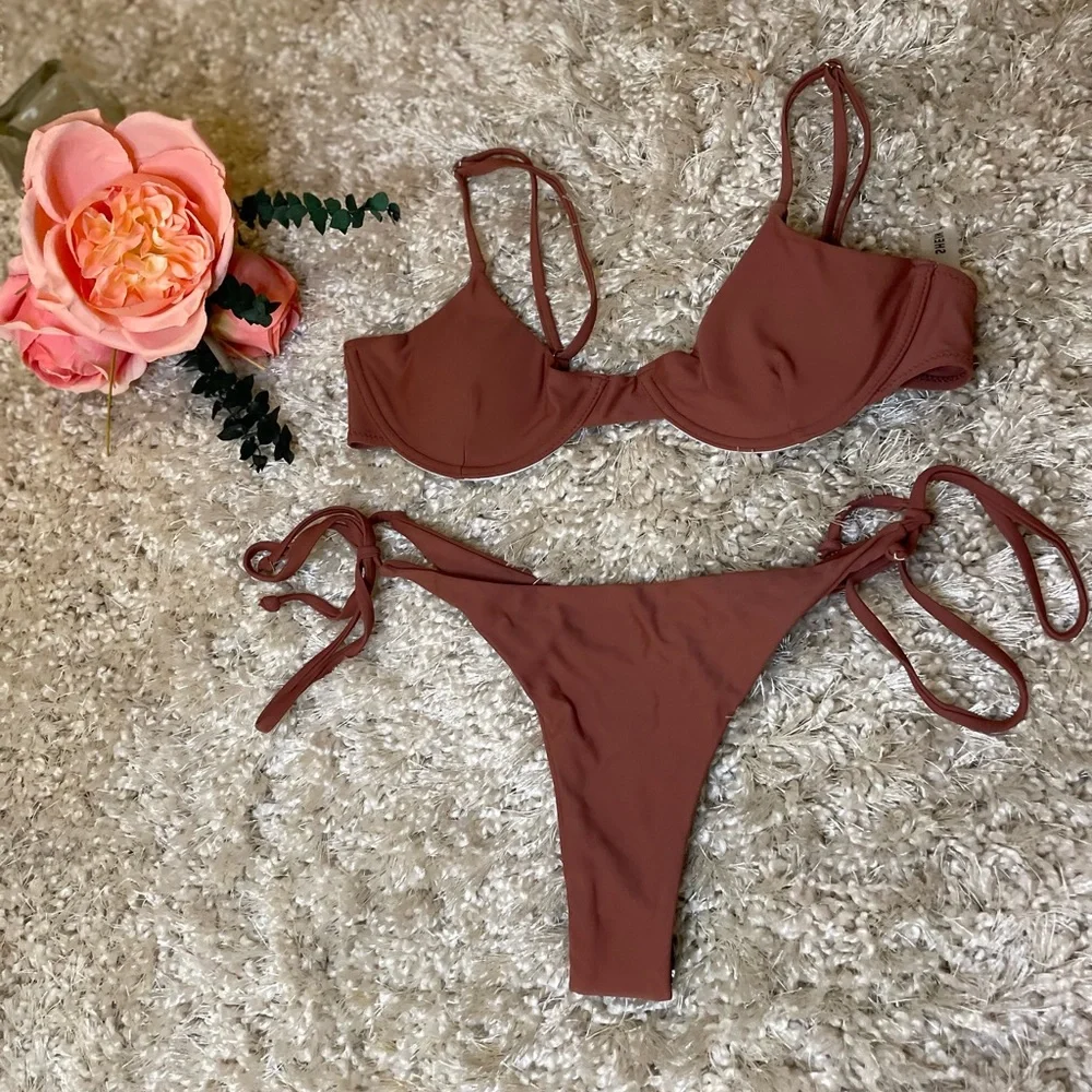 🆕SHEIN Brown Swimsuit - Picture 1 of 3